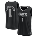 Trusc SA.Spurs #1 Victor Wembanyama Fanatics Black Fast Break Player Jerseys - Statement Edition