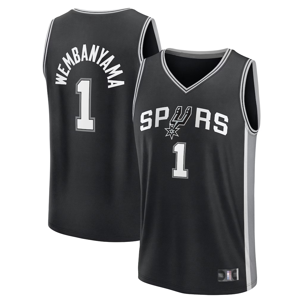 Trusc SA.Spurs #1 Victor Wembanyama Fanatics Black Fast Break Replica Player Jerseys - Icon Edition