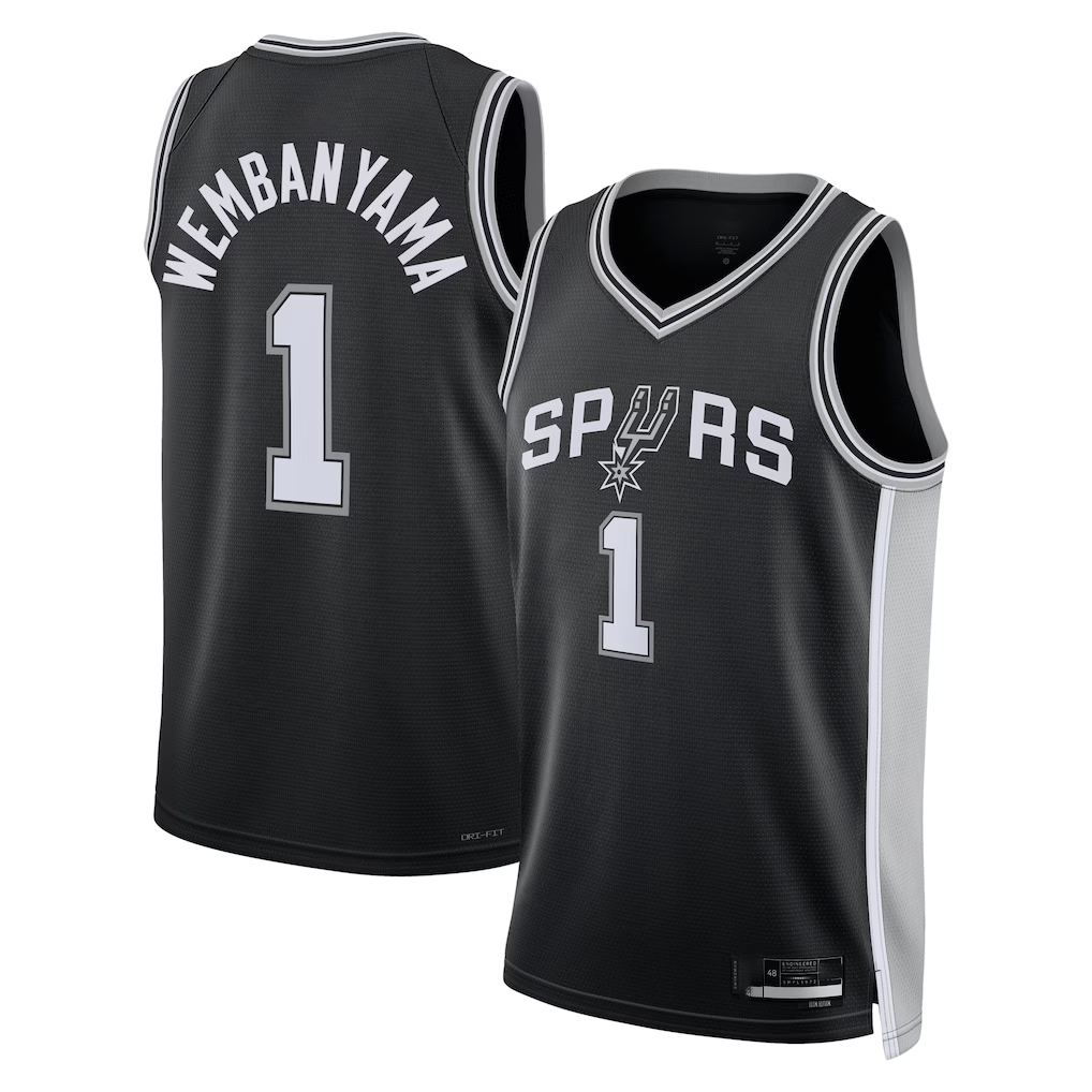 Trusc SA.Spurs #1 Victor Wembanyama Fanatics Black Fast Break Replica Player Jerseys - Icon Edition