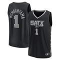 Trusc SA.Spurs #1 Victor Wembanyama Fanatics Black Fast Break Replica Player Jerseys - Statement Edition