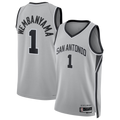 Trusc SA.Spurs #1 Victor Wembanyama Silver Swingman Jerseys - Statement Edition
