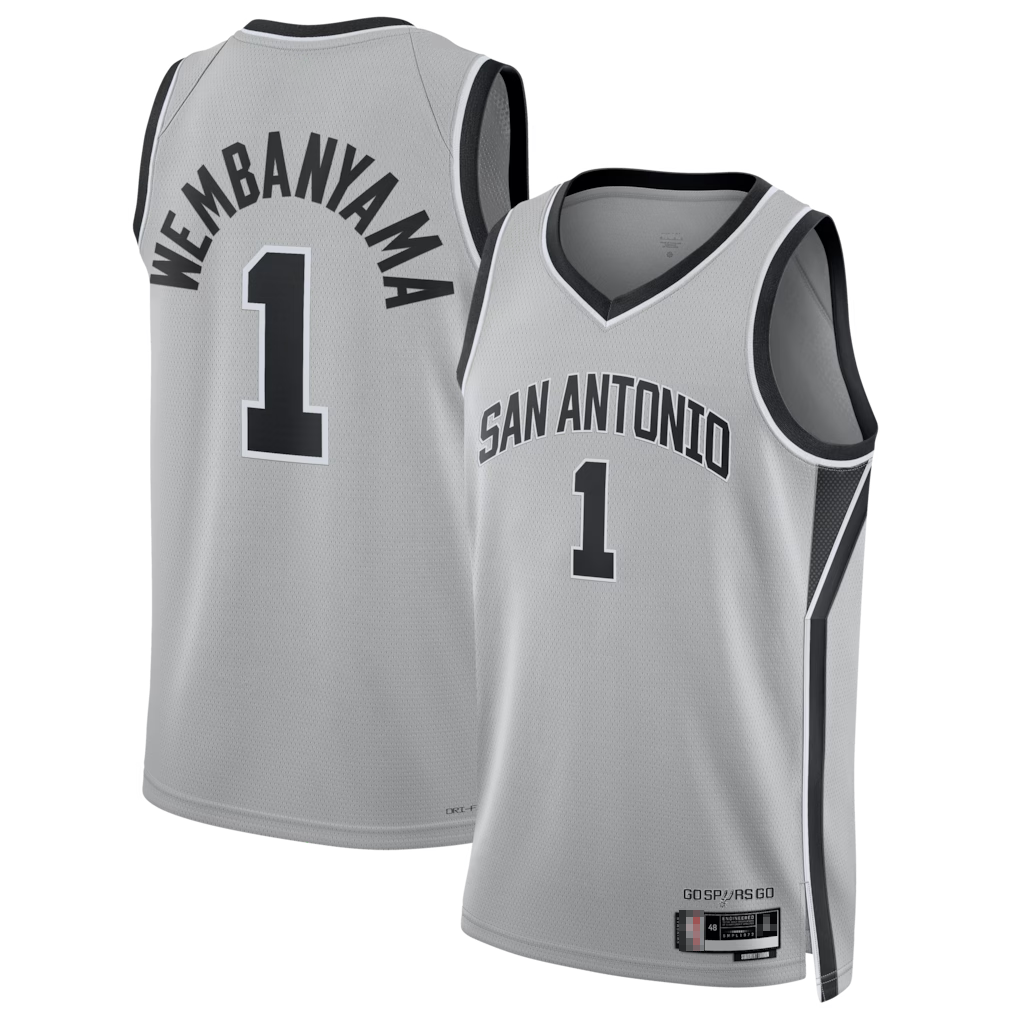 Trusc SA.Spurs #1 Victor Wembanyama Silver Swingman Jerseys - Statement Edition