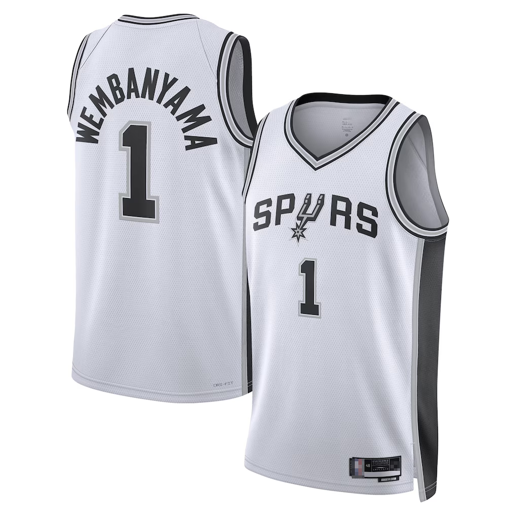 Trusc SA.Spurs #1 Victor Wembanyama White Swingman Jerseys - Association Edition