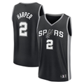 Trusc SA.Spurs #2 Dylan Harper Fanatics Black 2025 NBA Draft First Round Pick Fast Break Replica Jerseys - Icon Edition