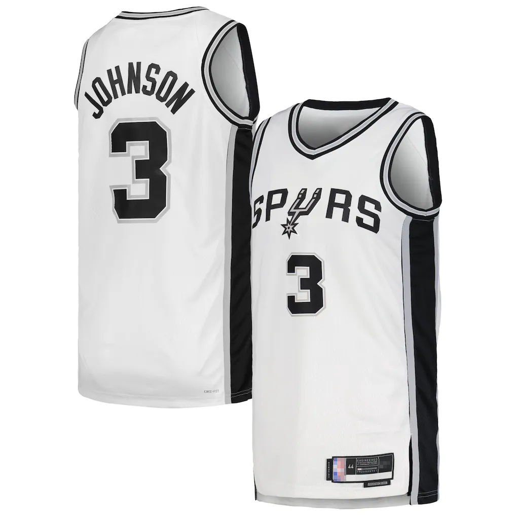 Trusc SA.Spurs #3 Keldon Johnson White Swingman Jerseys - Association Edition