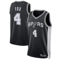 Trusc SA.Spurs #4 De'Aaron Fox Black Swingman Player Jerseys - Icon Edition