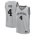 Trusc SA.Spurs #4 De'Aaron Fox Fanatics Silver Fast Break Jerseys - Statement Edition