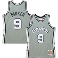 Trusc SA.Spurs #9 Tony Parker Mitchell & Ness Gray Hall of Fame Class of 2023 Throwback Swingman Jerseys