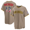 Trusc SD.Padres #13 Manny Machado Sand USA 250 Fourth of July Alternate Stadium Jersey
