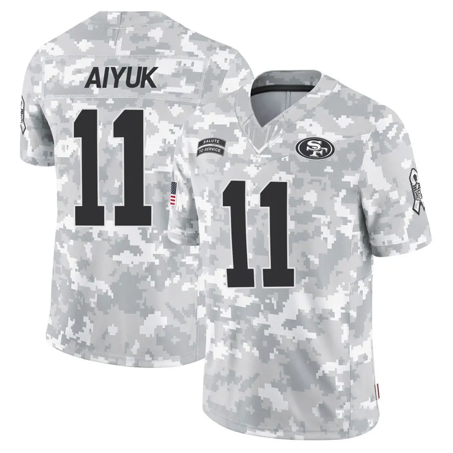 Trusc SF.49ers #11 Brandon Aiyuk Player Arctic Camo Salute to Service Limited Stitched Jerseys