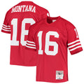 Trusc SF.49ers #16 Joe Montana Player Mitchell & Ness Legacy Replica Scarlet Stitched Jerseys