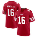 Trusc SF.49ers #16 Joe Montana Player Scarlet Home Game Stitched Jerseys