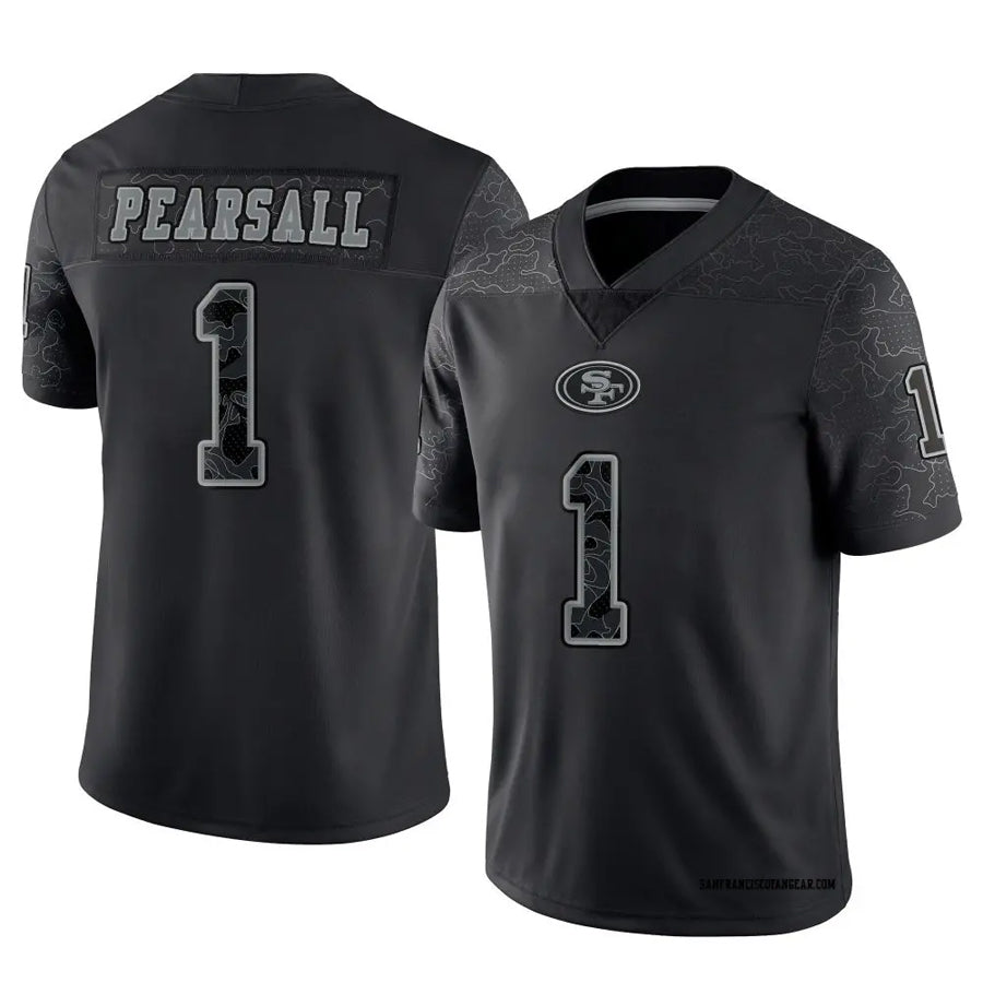 Trusc SF.49ers #1 Ricky Pearsall Player Black RFLCTV Limited Stitched Jerseys
