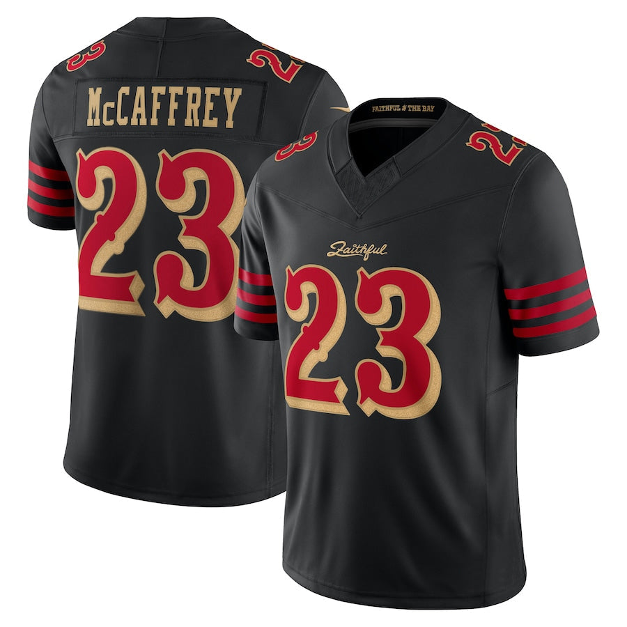 Trusc SF.49ers #23 Christian McCaffrey Player Rivalries Collection Vapor Limited Black  Stitched Jerseys