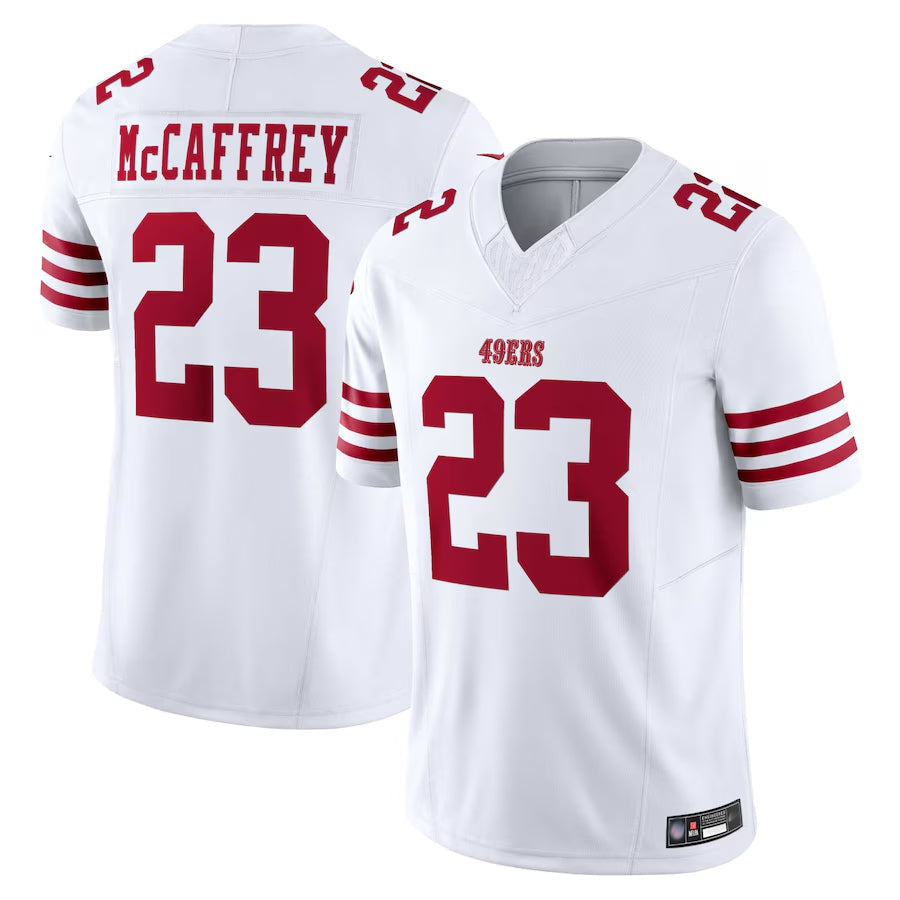 Trusc SF.49ers #23 Christian McCaffrey Player White Vapor F.U.S.E. Limited Stitched Jerseys