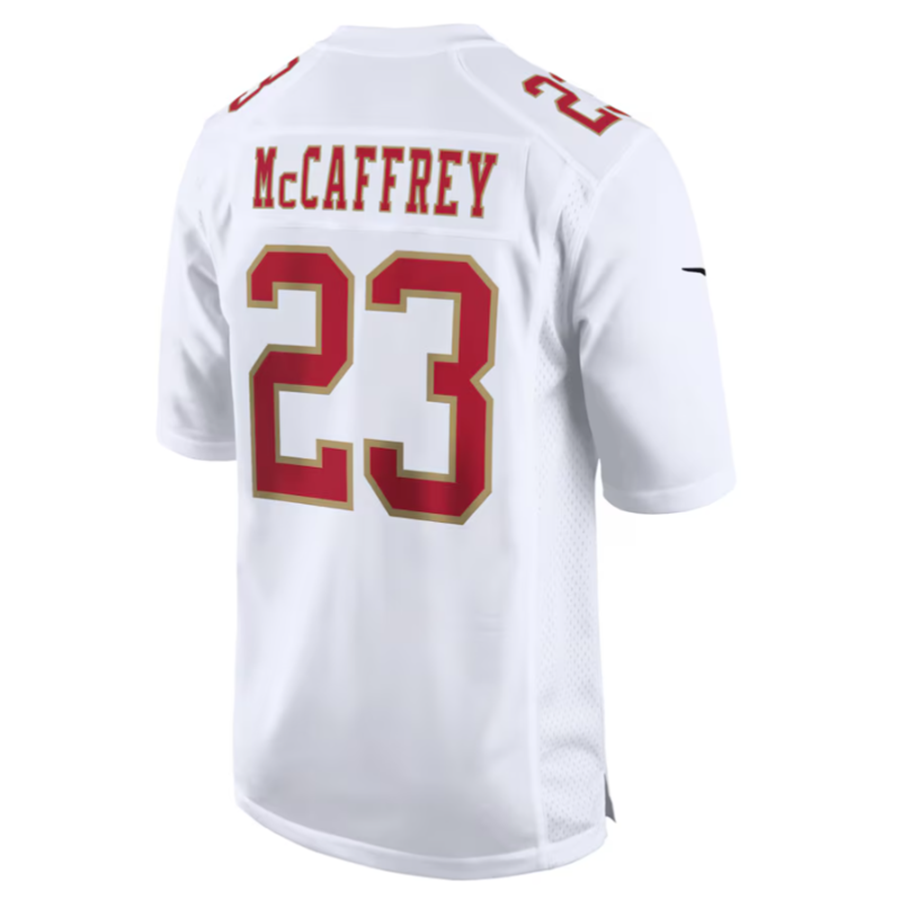 Trusc SF.49ers #23 Christian McCaffrey Tundra White Fashion Game American Stitched Jersey