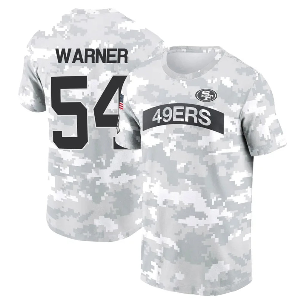 Trusc SF.49ers #54 Fred Warner Player Salute to Service Hoodies & T-Shirts Stitched Jerseys