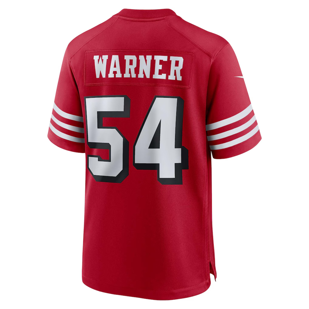 Trusc SF.49ers #54 Fred Warner Scarlet Alternate Game Stitched Jerseys