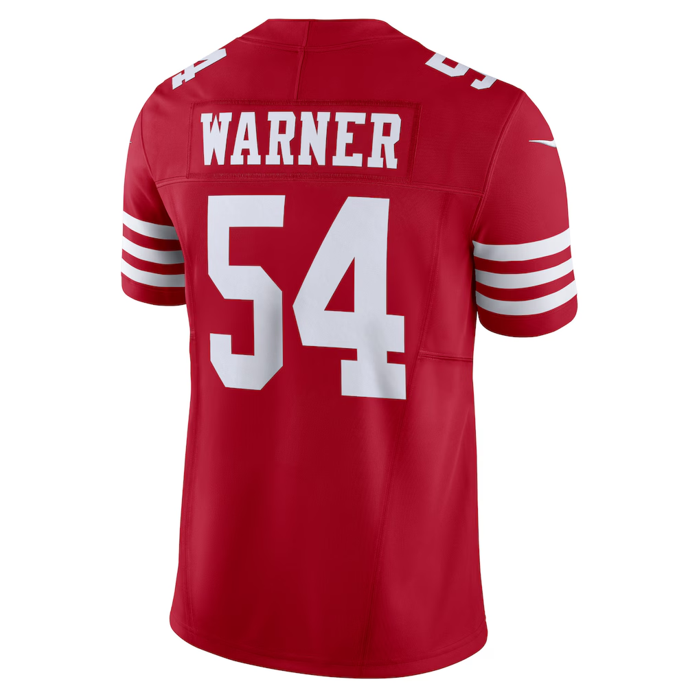 Trusc SF.49ers #54 Fred Warner Scarlet Vapor F.U.S.E. Limited Stitched Jerseys