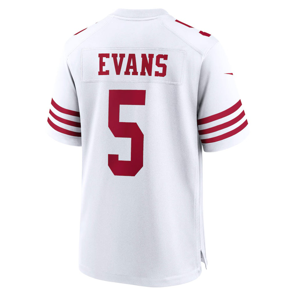 Trusc SF.49ers #5 Mike Evans White Game Stitched Jerseys