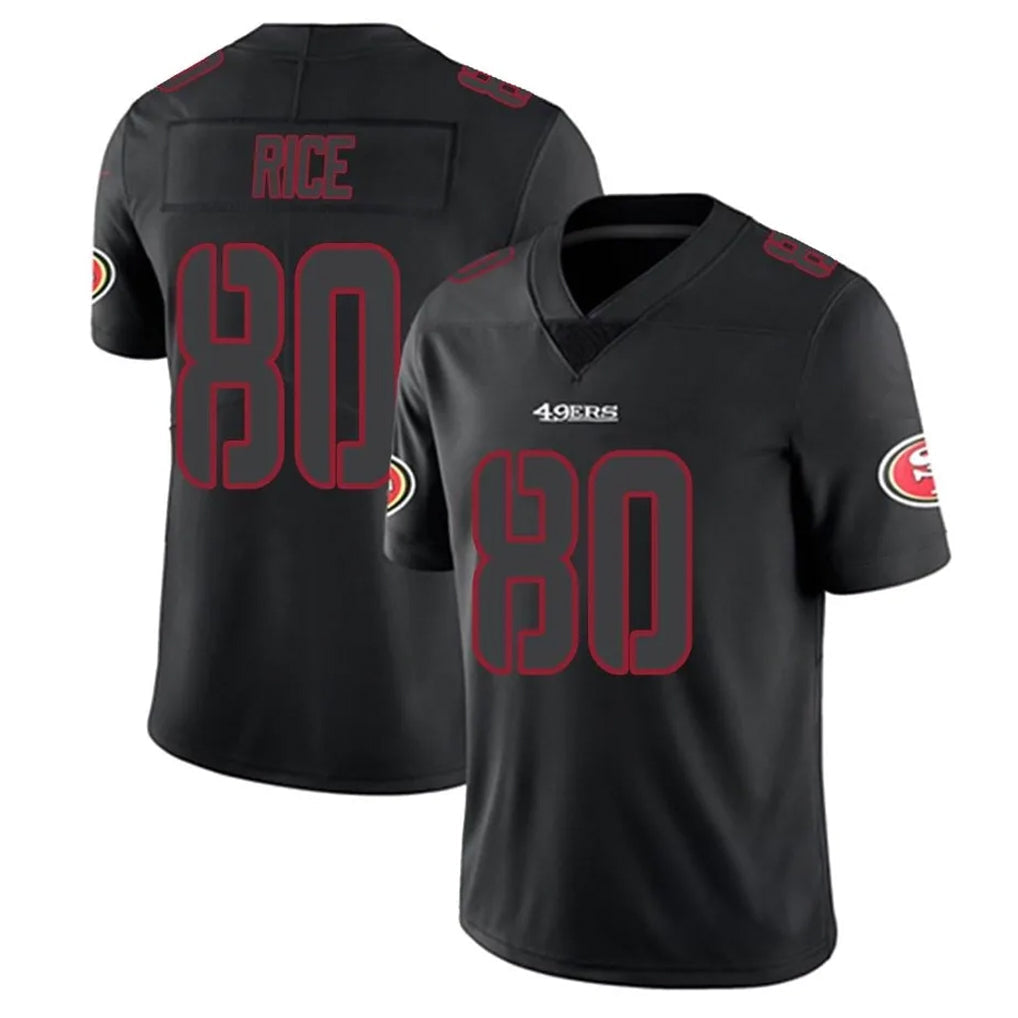 Trusc SF.49ers #80 Jerry Rice Player Black Limited Rush Impact Stitched Jerseys
