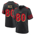 Trusc SF.49ers #80 Jerry Rice Player Black Rivalries Collection Game Stitched Jerseys
