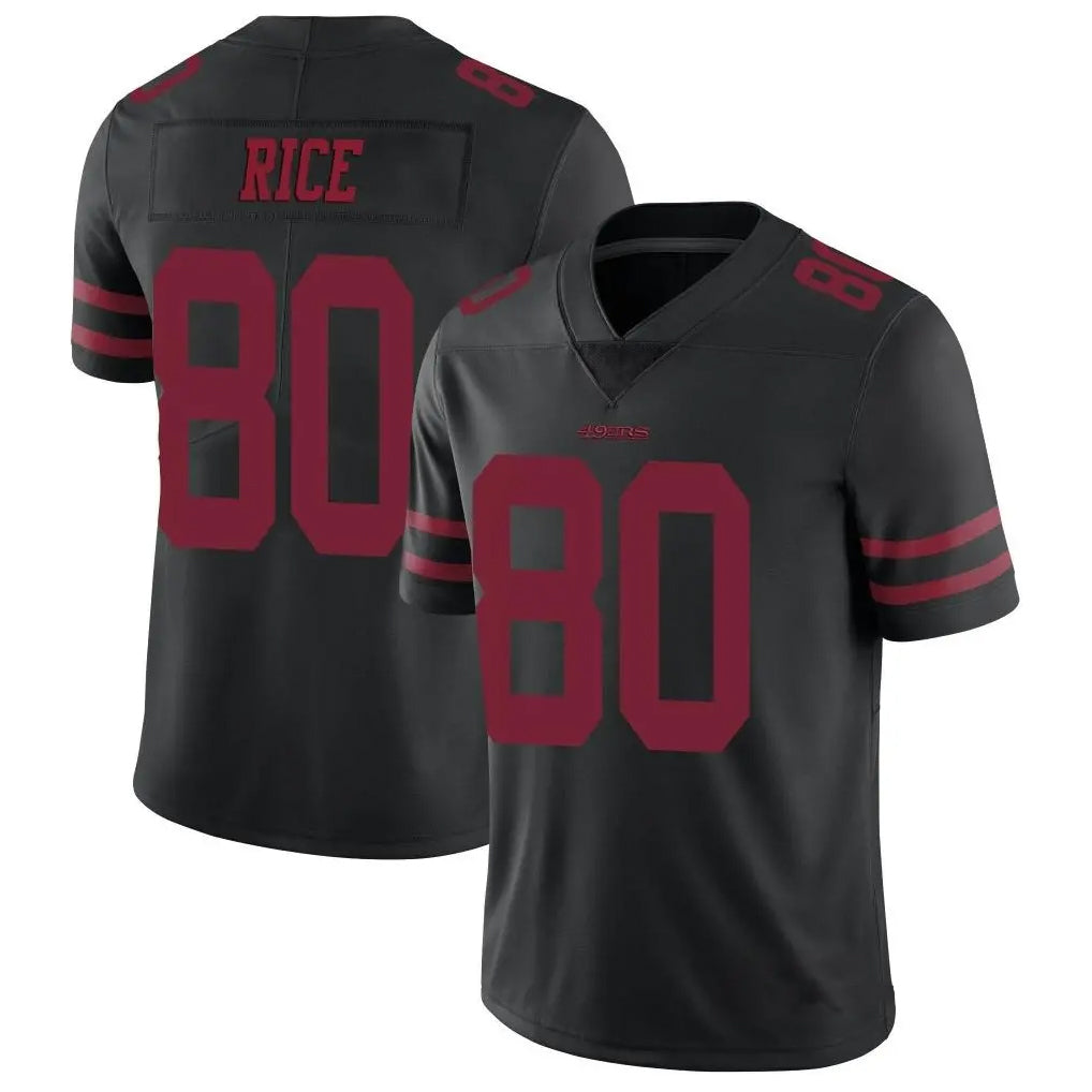 Trusc SF.49ers #80 Jerry Rice Player Black Vapor Untouchable Limited Throwback Stitched Jerseys
