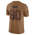 Trusc SF.49ers #80 Jerry Rice Player Brown Salute To Service Limited Stitched Jerseys
