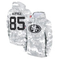 Trusc SF.49ers #85 George Kittle Player Arctic Camo Salute to Service Hoodies Stitched Jerseys