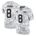 Trusc SF.49ers #8 Steve Young Player Arctic Camo Salute to Service Stitched Jerseys