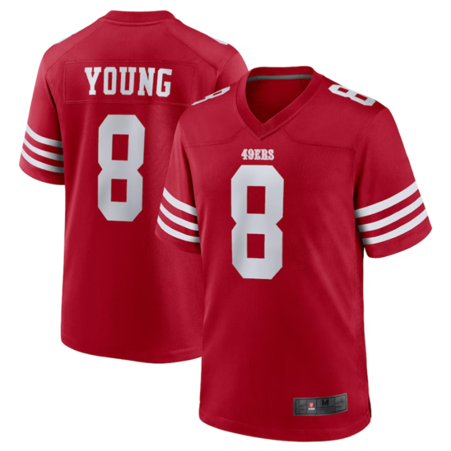 Trusc SF.49ers #8 Steve Young Scarlet Retired Player Game American Stitched Jersey