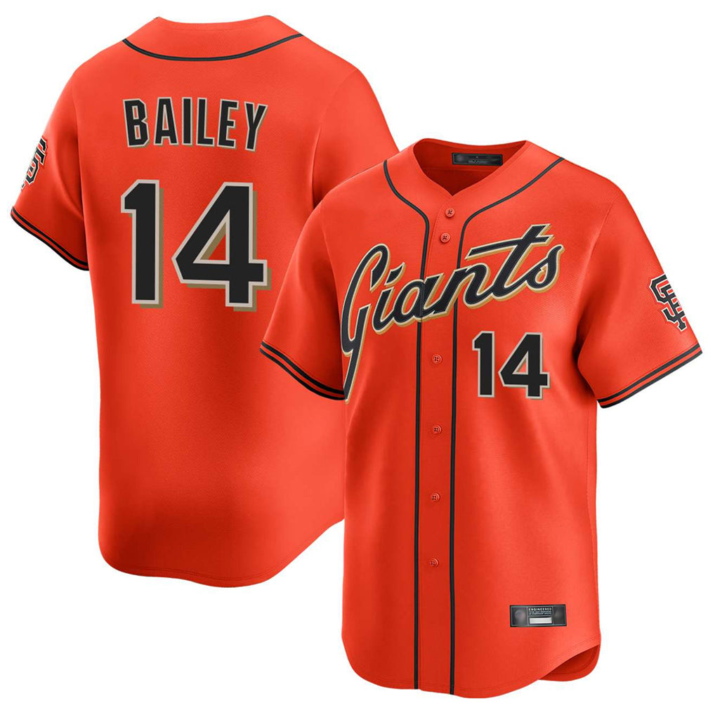 Trusc SF.Giants #14 Patrick Bailey Player Orange Home Limited Stitched Jerseys