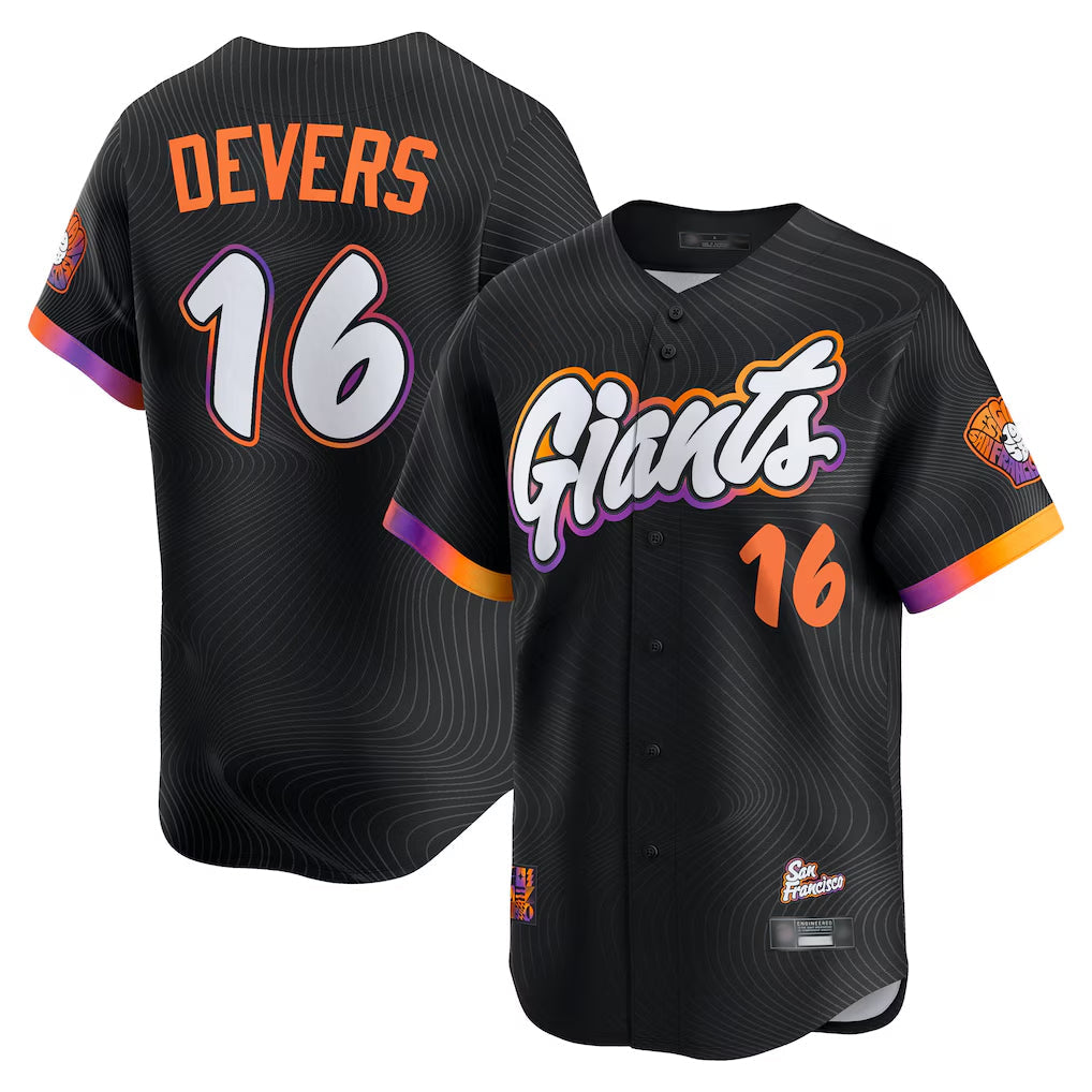 Trusc SF.Giants #16 Rafael Devers Player Black 2025 City Connect Home Limited Stitched Jerseys