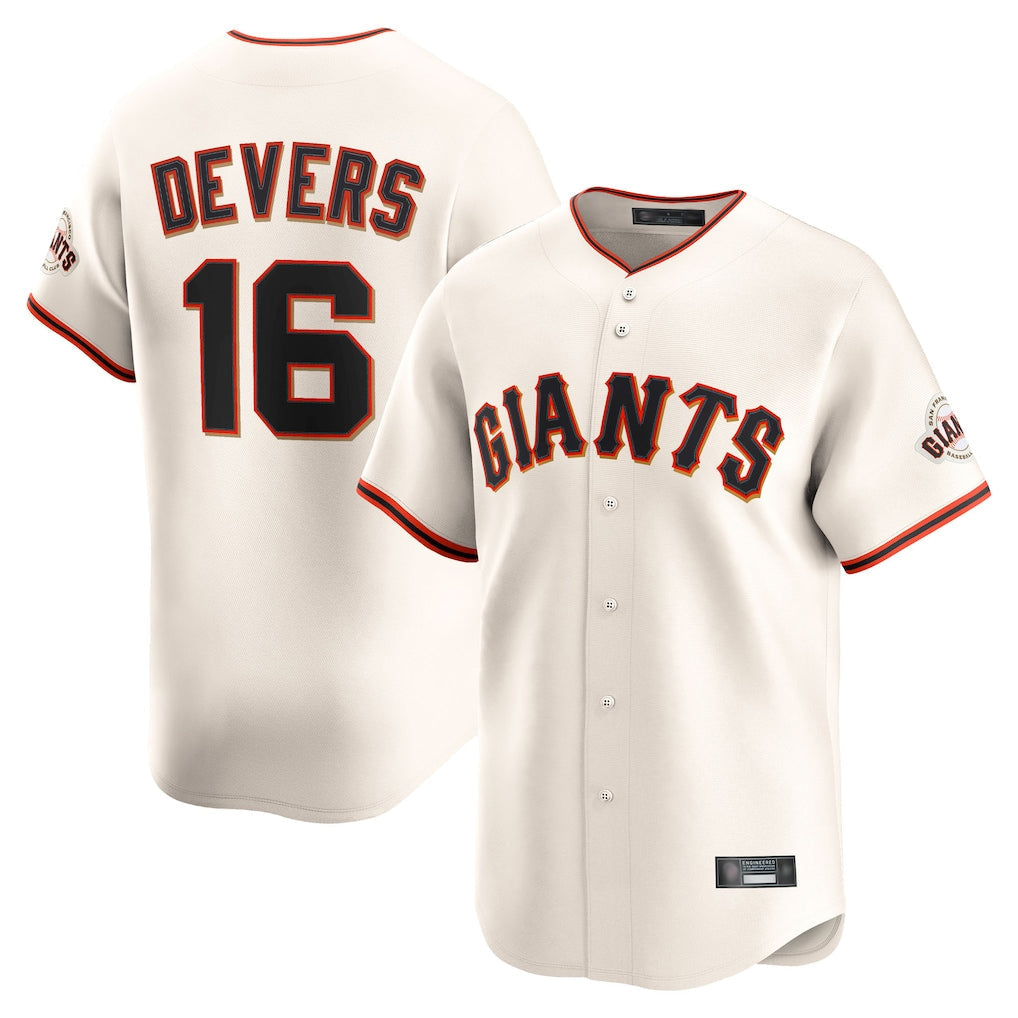 Trusc SF.Giants #16 Rafael Devers Player Cream Home Limited Stitched Jerseys