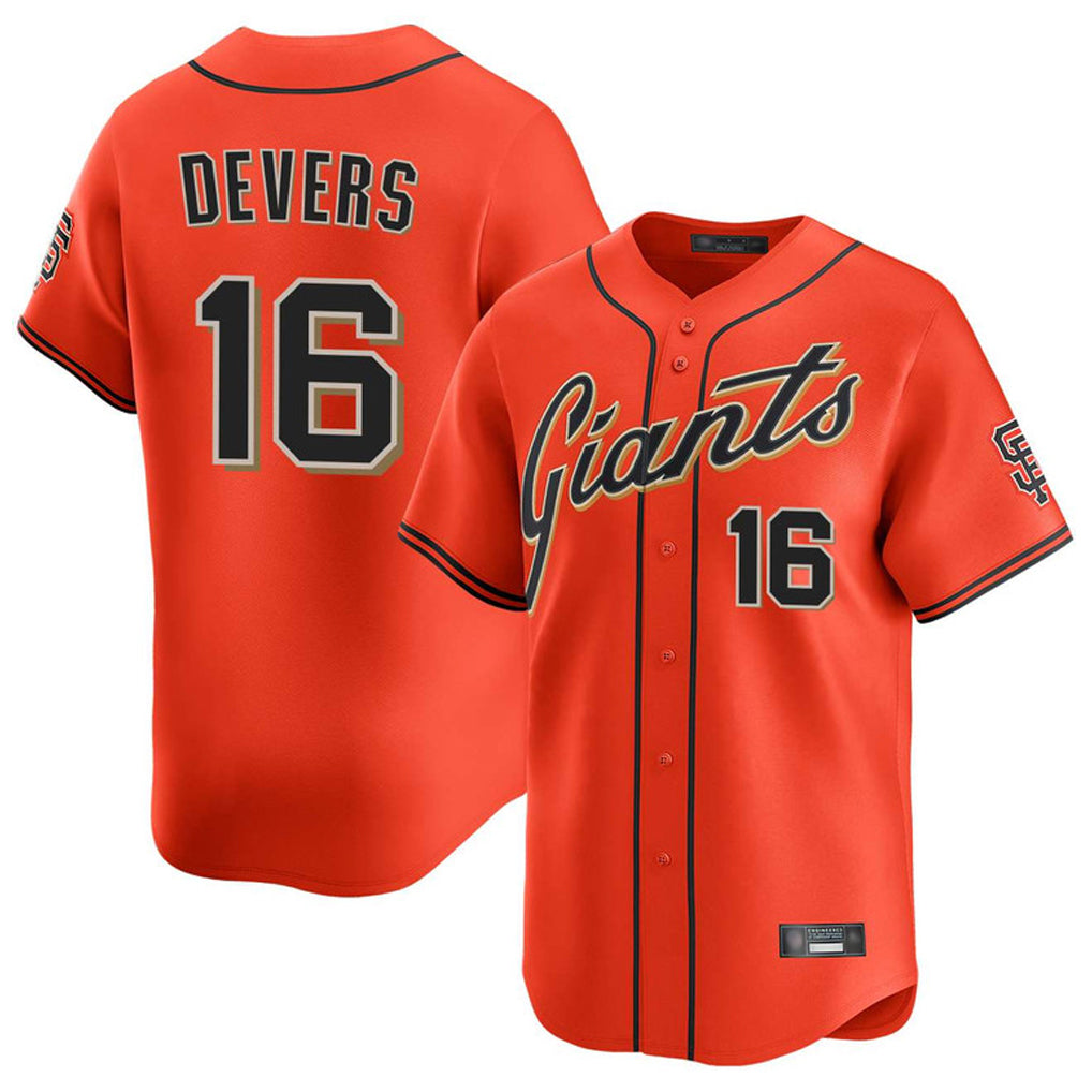 Trusc SF.Giants #16 Rafael Devers Player Orange Home Limited Stitched Jerseys