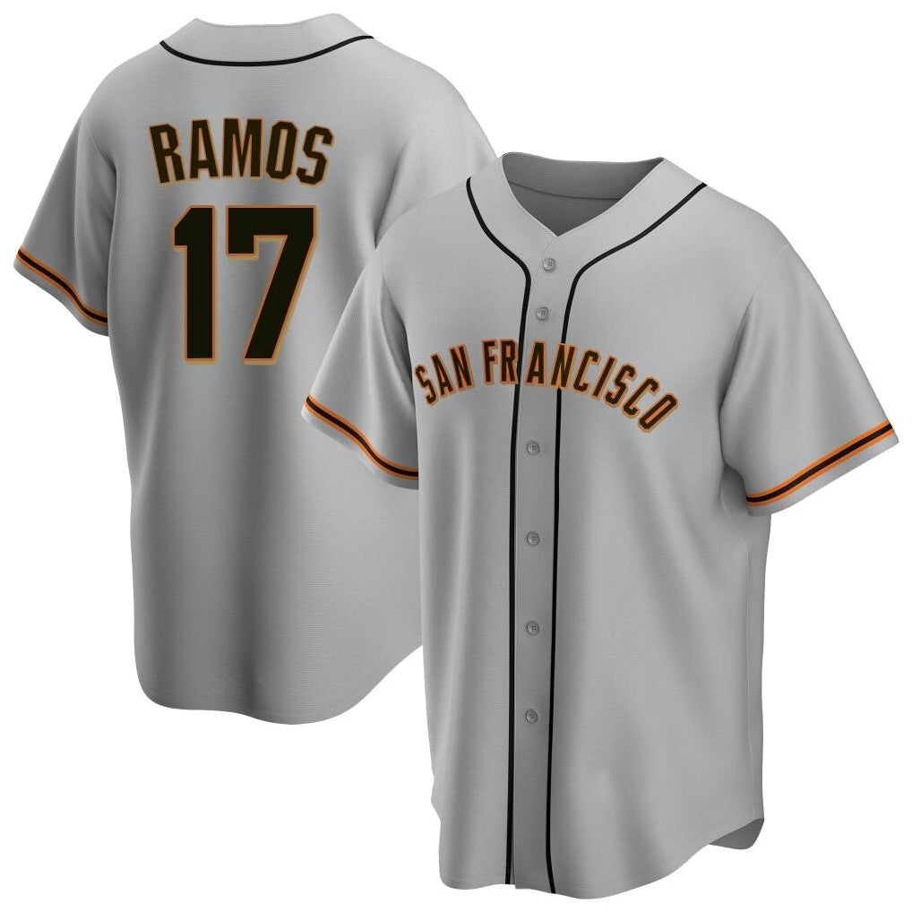 Trusc SF.Giants #17 Heliot Ramos Player Gray Home Game Stitched Jerseys