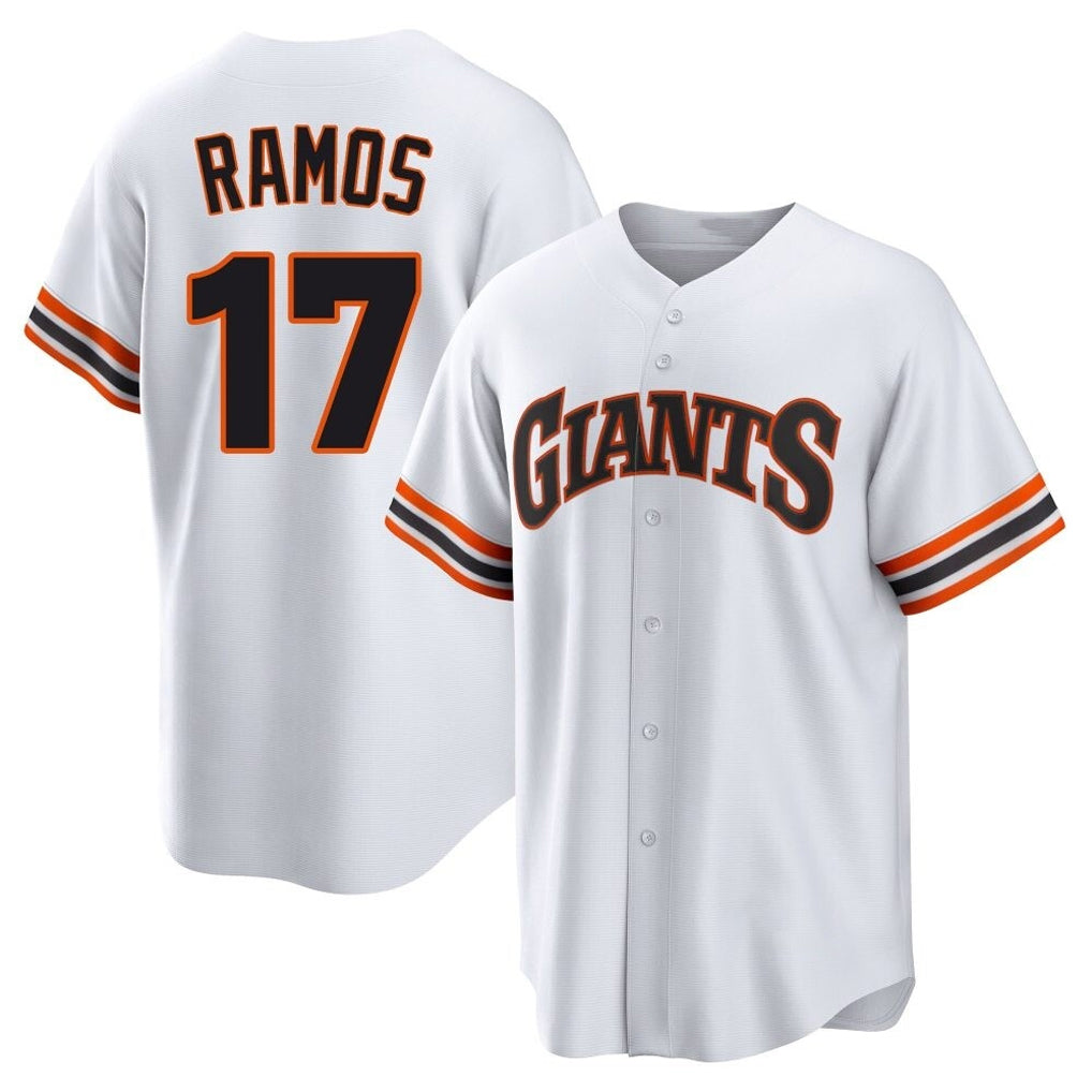 Trusc SF.Giants #17 Heliot Ramos Player White Home Game Stitched Jerseys