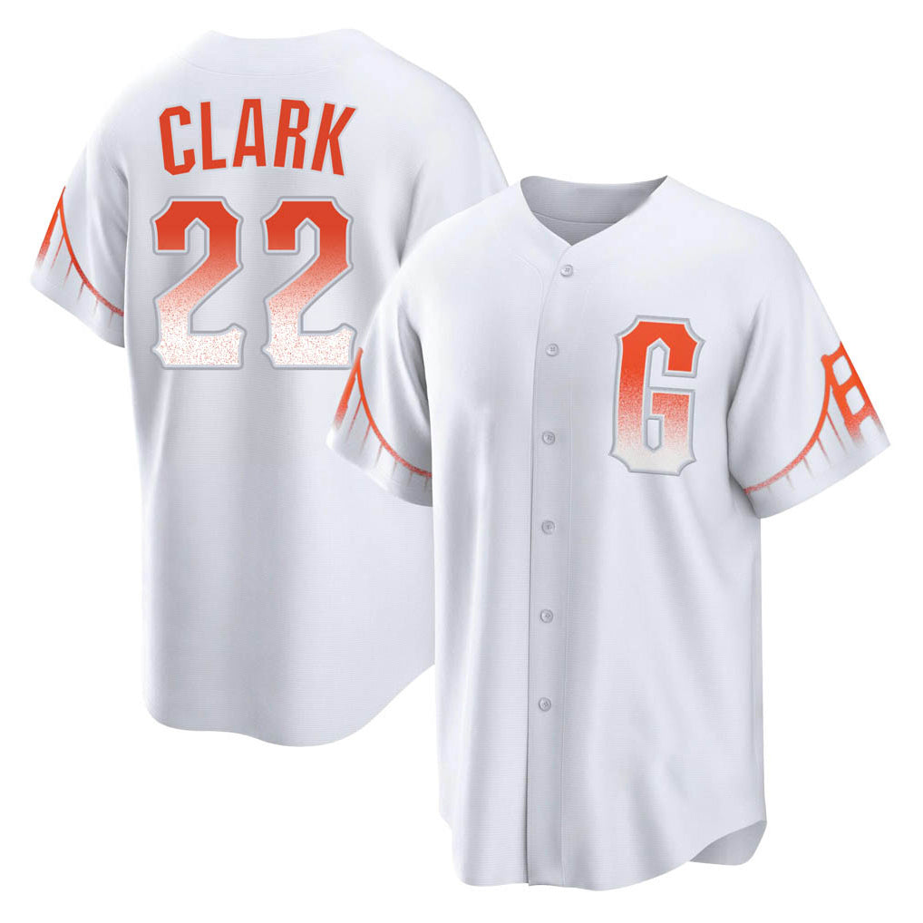 Trusc SF.Giants #22 Will Clark Player White City Connect Home Game Stitched Jerseys