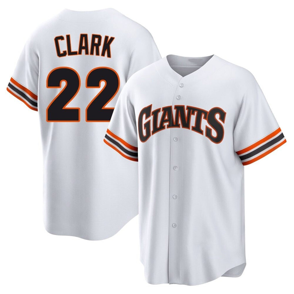 Trusc SF.Giants #22 Will Clark Player White Home Game Stitched Jerseys