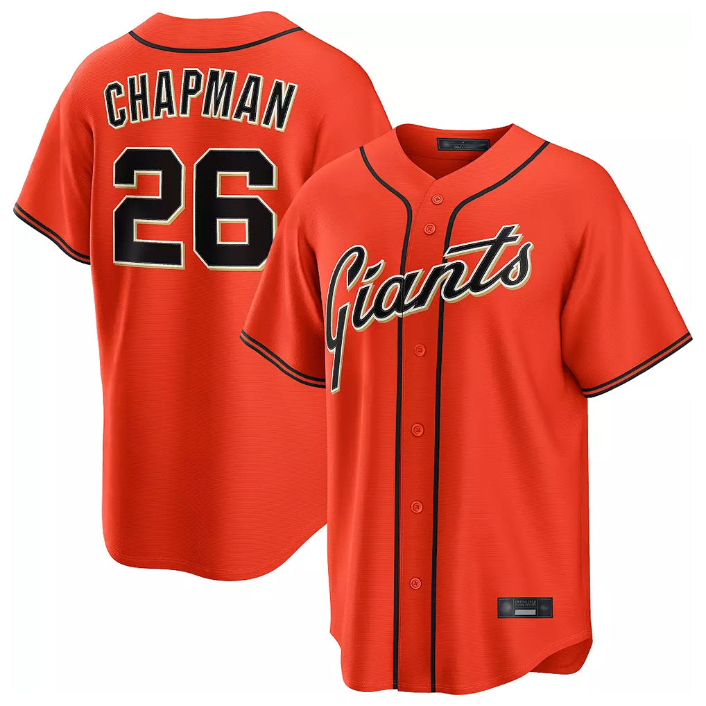 Trusc SF.Giants #26 Matt Chapman Player Orange Home Game Stitched Jerseys