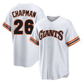 Trusc SF.Giants #26 Matt Chapman Player White Throwback Cooperstown Collection Home Game Stitched Jerseys