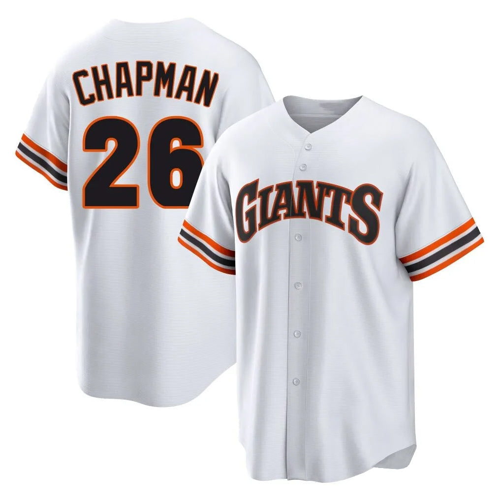Trusc SF.Giants #26 Matt Chapman Player White Throwback Cooperstown Collection Home Game Stitched Jerseys