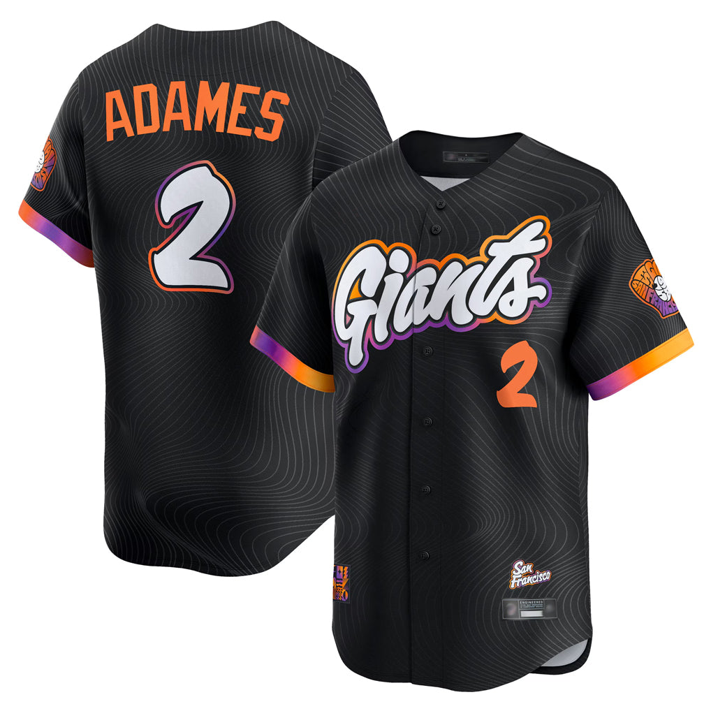 Trusc SF.Giants #2 Willy Adames Player Black 2025 City Connect Home Limited Stitched Jerseys