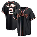 Trusc SF.Giants #2 Willy Adames Player Black Fashion Out Home Limited Stitched Jerseys