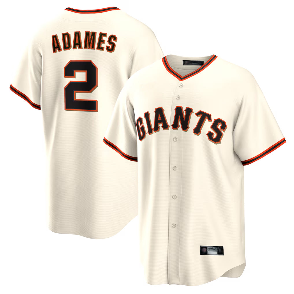 Trusc SF.Giants #2 Willy Adames Player Cream Home Game Stitched Jerseys