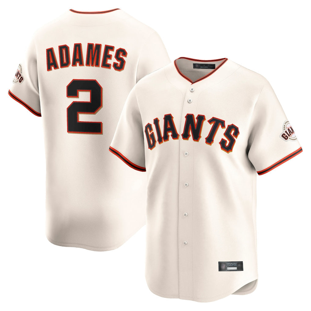 Trusc SF.Giants #2 Willy Adames Player Cream Home Limited Stitched Jerseys