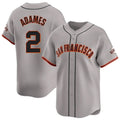Trusc SF.Giants #2 Willy Adames Player Gray Home Limited Stitched Jerseys
