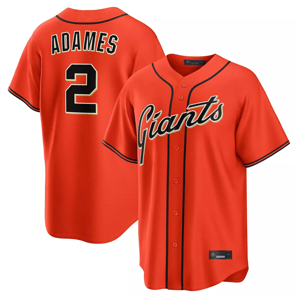 Trusc SF.Giants #2 Willy Adames Player Orange Home Game Stitched Jerseys