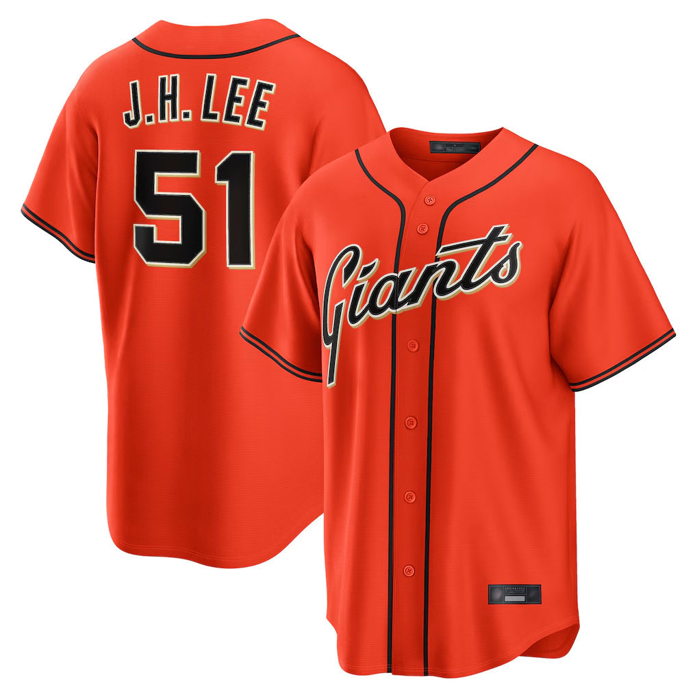 Trusc SF.Giants #51 Jung Hoo Lee Player Orange Home Game Stitched Jerseys