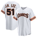 Trusc SF.Giants #51 Jung Hoo Lee Player White Throwback Cooperstown Collection Home Game Stitched Jerseys